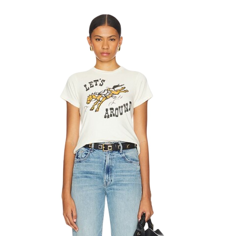 Women's White Graphic Short Sleeve Tee